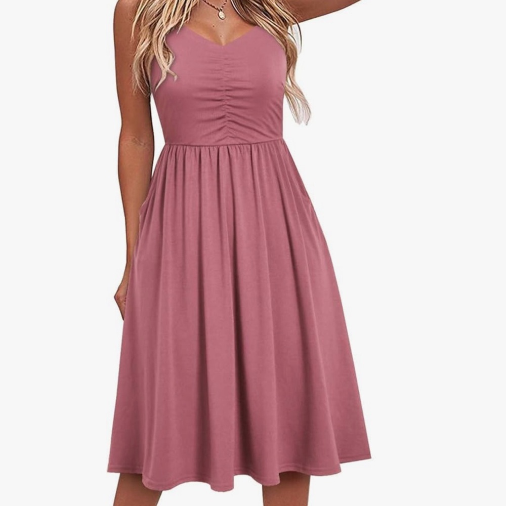 Chic Dusty Rose Midi Dress